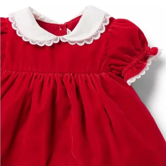 Janie & Jack Velvet Collared Baby Dress
